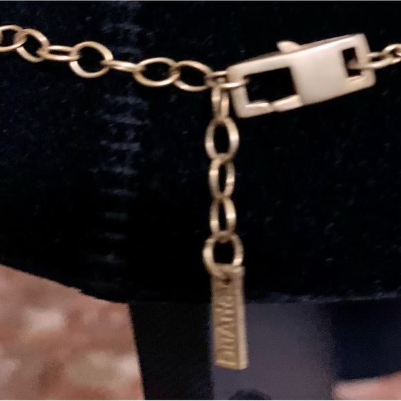 Vintage Duarte Gold Tone Necklace Sz 16” 925 Sterling Linking Rings - Picture 3 of 3